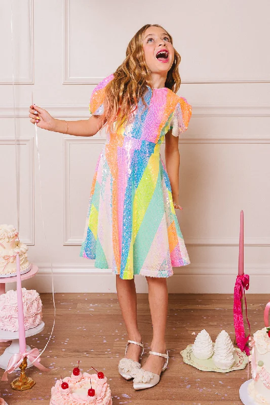 Mini Jagger Dress in Striped Sequin Comfortable Bodycon Mini Dress