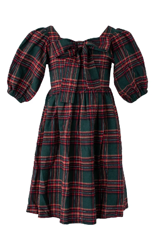 Mini Margo Dress in Green Plaid - FINAL SALE Cozy A-Line Mini Dress