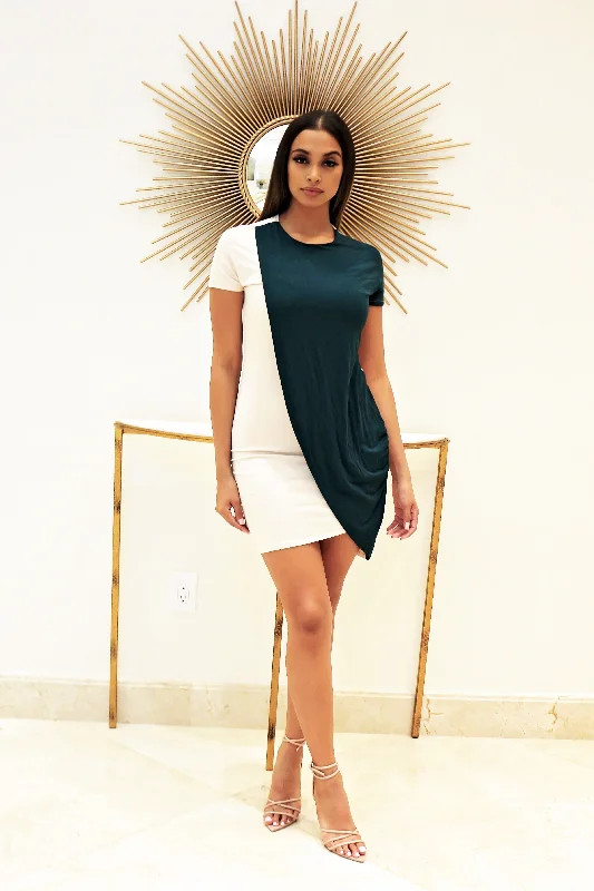 Mini two tone dress Chic Mini Dress with V-Neck