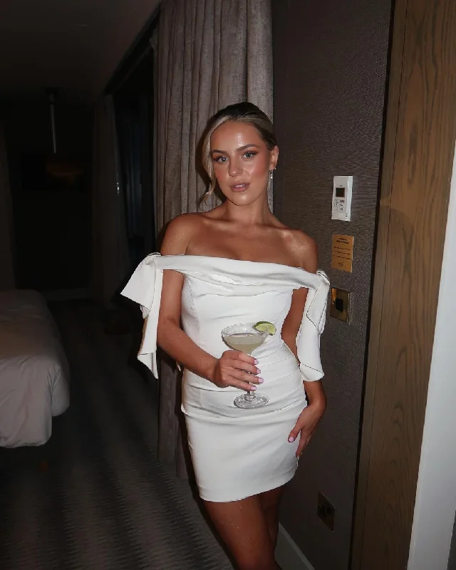 Nadine Merabi Candice White Mini Dress Fashionable Lace Mini Dress