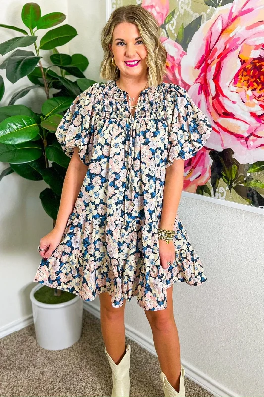 She's A Gem Mini Dress - Multi Fashionable Mini Dress with Frills