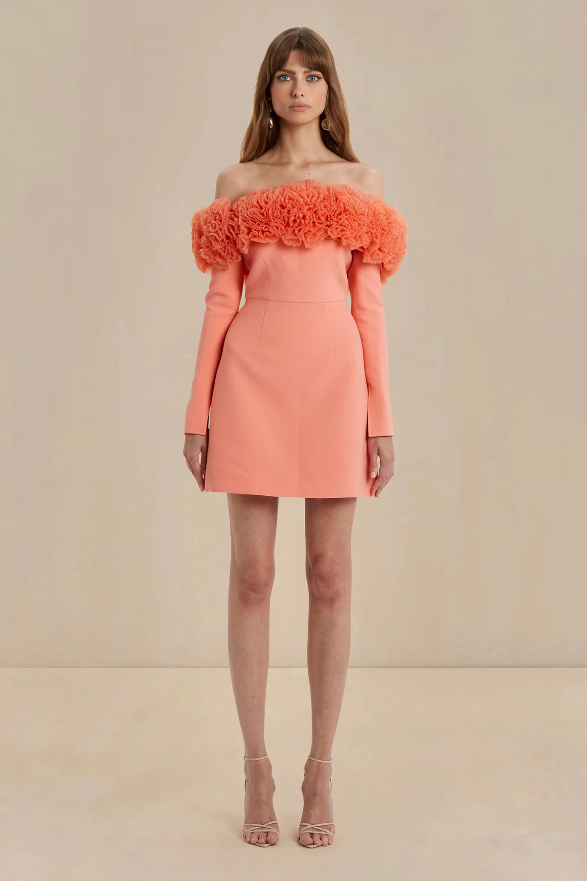 Sonya Rumi Mini Dress - Coral Classic Striped Mini Dress