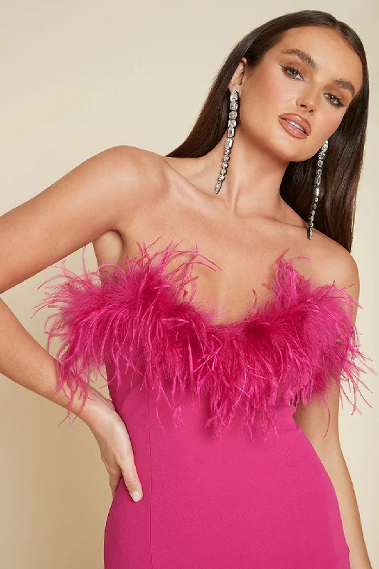 VALENTINA MINI DRESS - FUCHSIA Chic Bohemian Mini Dress
