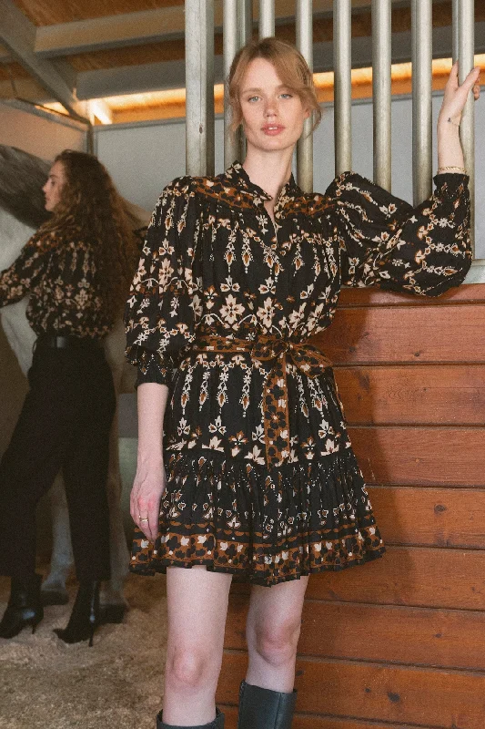 Vanessa Mini Dress in La Vie Print Cozy Ribbed Mini Dress